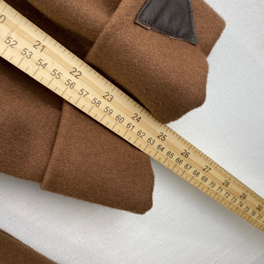 VTG Golfer Duffle Coat Men XL Brown Wool Blend Toggle Hooded convert Long Jacket - Picture 9 of 15